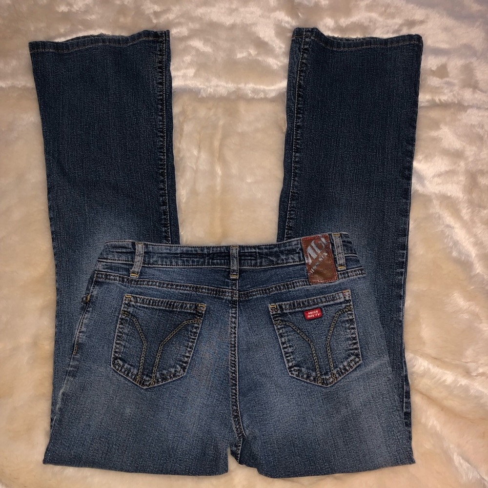 Miss Sixty Low Rise Flare Denim Dark Wash Jeans - Picture 6 of 8